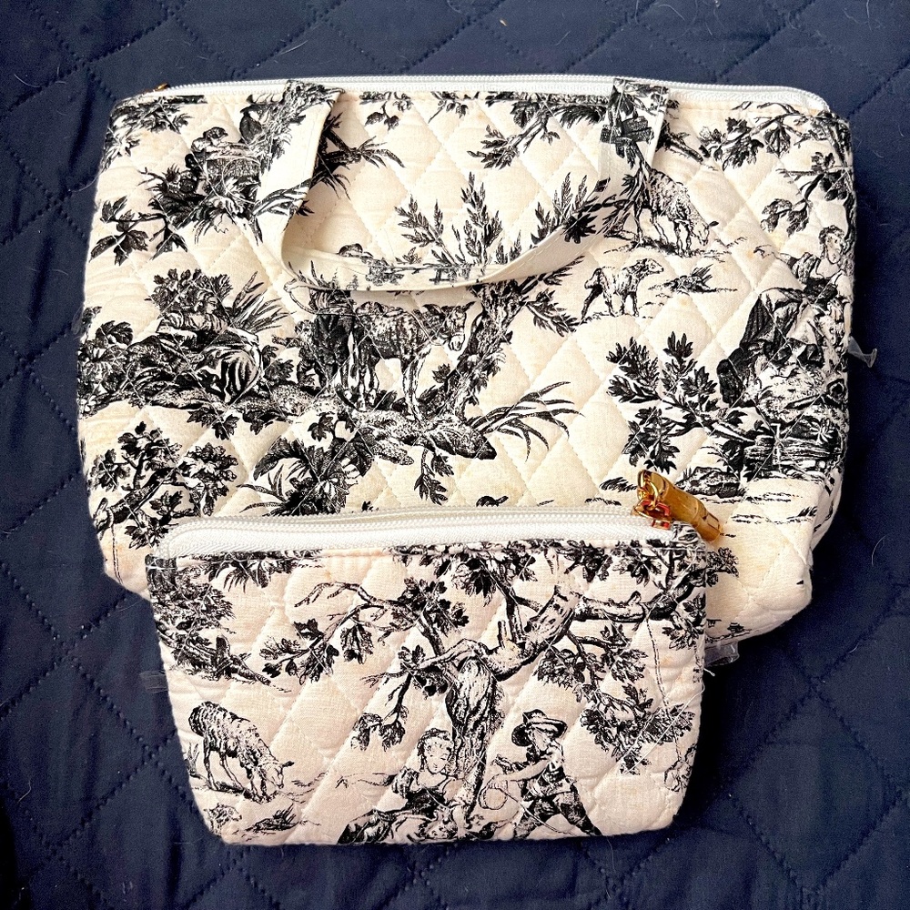 Set of two Toile Makeup bags  NWOT